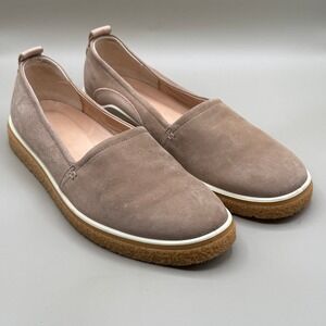 ECCO Women Taupe Suede Slip On Flats Shoes Size EU 42